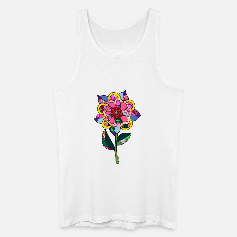 Blume - Männer Bio Tank Top - Weiß