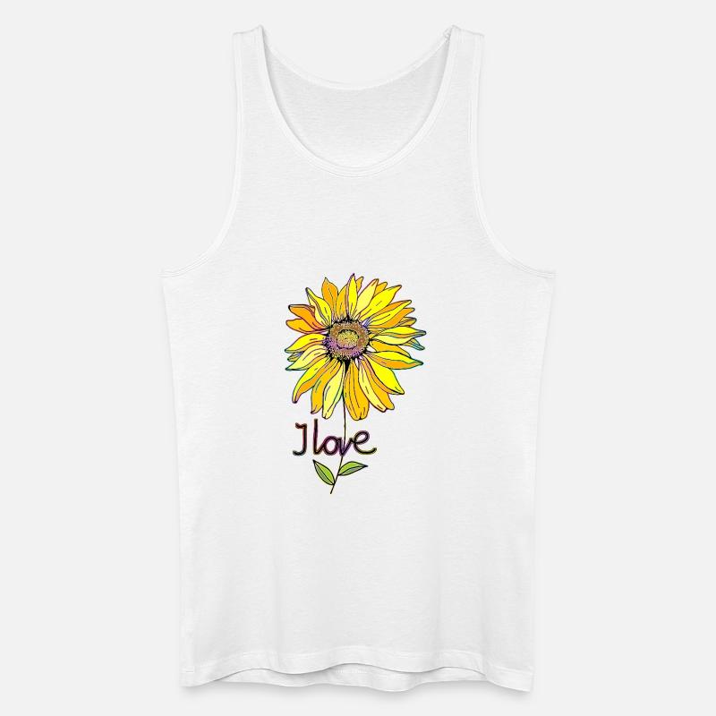 Blume - Männer Bio Tank Top - Weiß