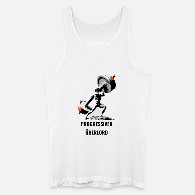 Progressiver Überlord | Progressive Overload Shirt - Männer Bio Tank Top - Weiß