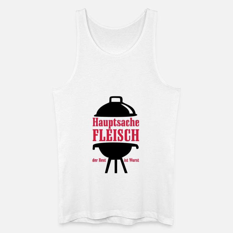 Grill, grillen, BBQ, Rost - Männer Bio Tank Top - Weiß