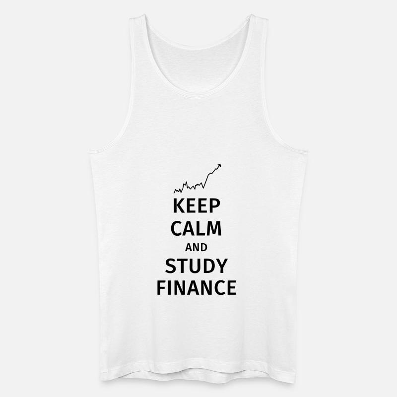 keep calm and study finance - Männer Bio Tank Top - Weiß