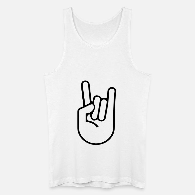 Rock'n'Roll Hand - Männer Bio Tank Top - Weiß
