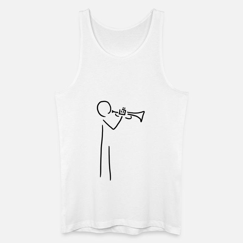 trompeter mit trompete - Männer Bio Tank Top - Weiß