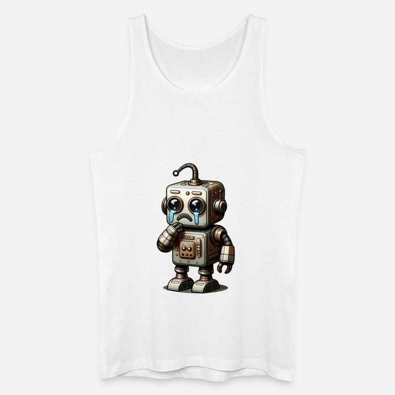 Alter Retro-Roboter - Männer Bio Tank Top - Weiß