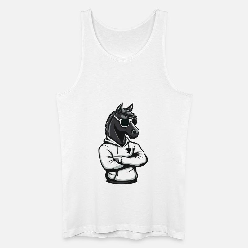 Pferd Comic - Männer Bio Tank Top - Weiß