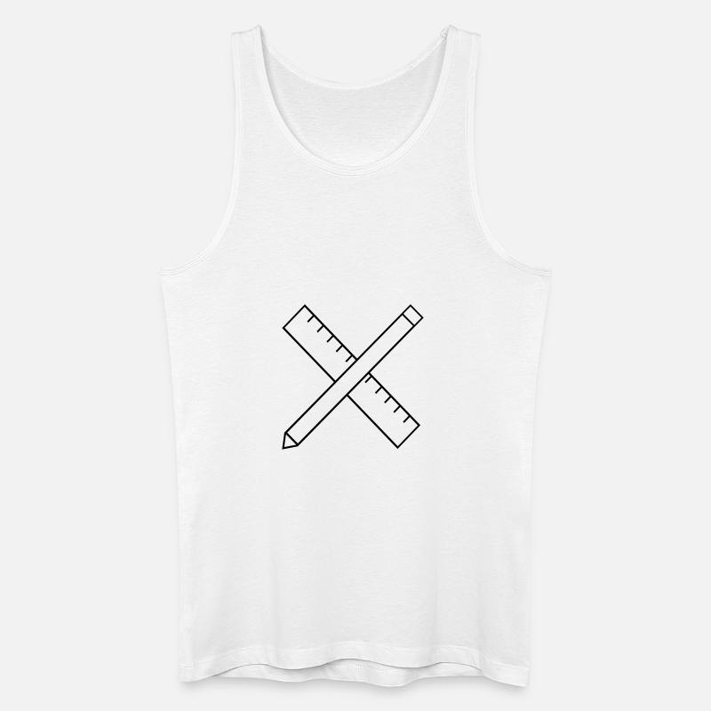 Lineal und Bleistift - Männer Bio Tank Top - Weiß