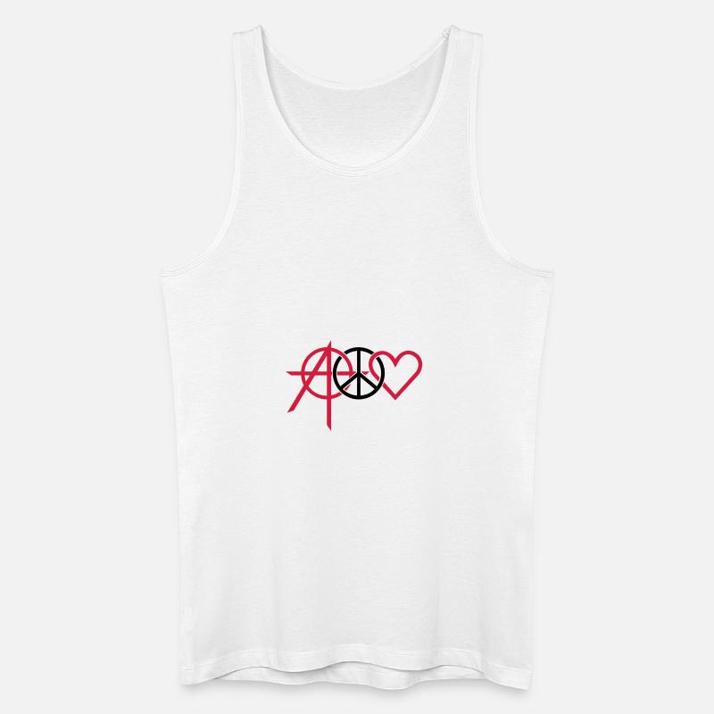 anarchy peace love (2c) - Männer Bio Tank Top - Weiß