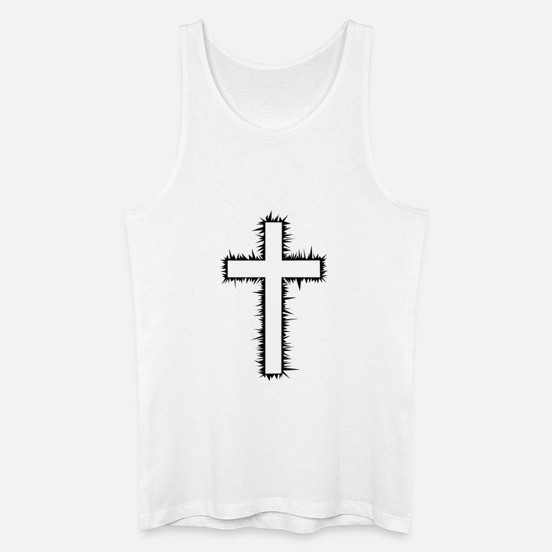 Kreuz (V) - Männer Bio Tank Top - Weiß