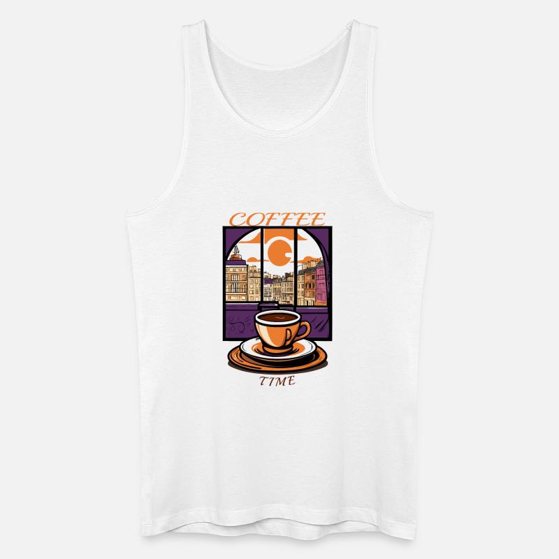 Kaffee Zeit - Männer Bio Tank Top - Weiß