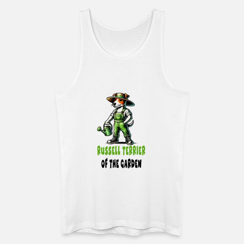 Jack Russell Terrier Gärtner - Männer Bio Tank Top - Weiß
