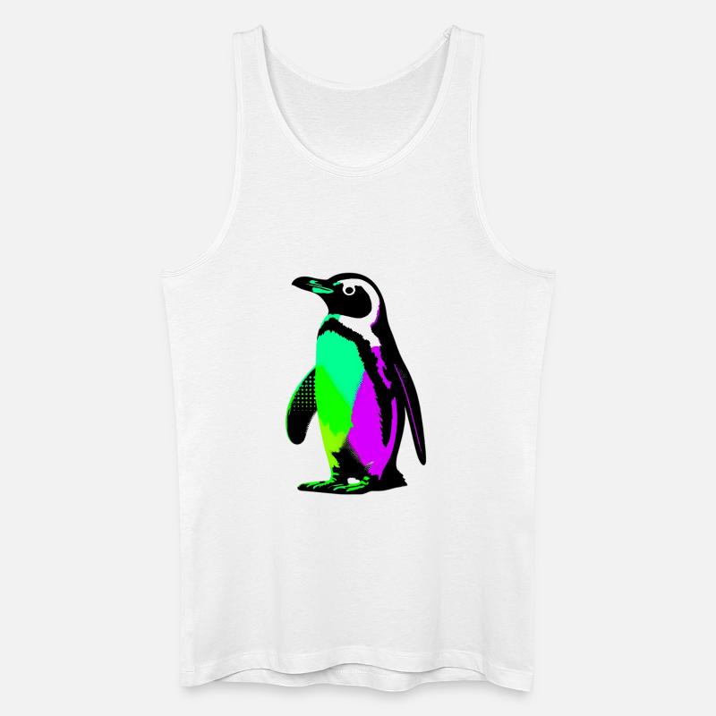Pinguin - Männer Bio Tank Top - Weiß