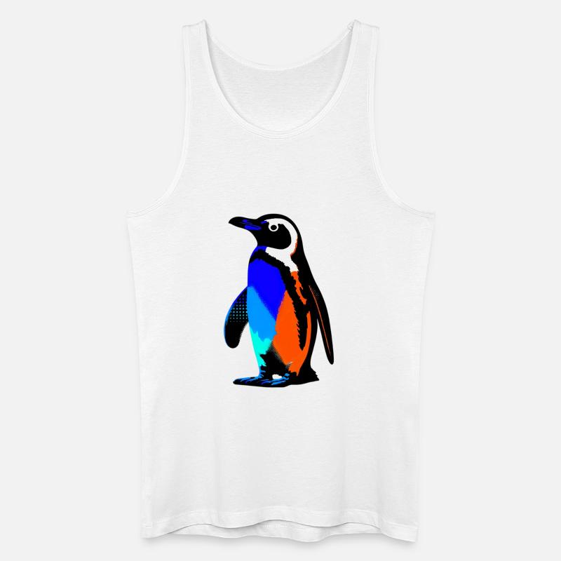 Pinguin - Männer Bio Tank Top - Weiß