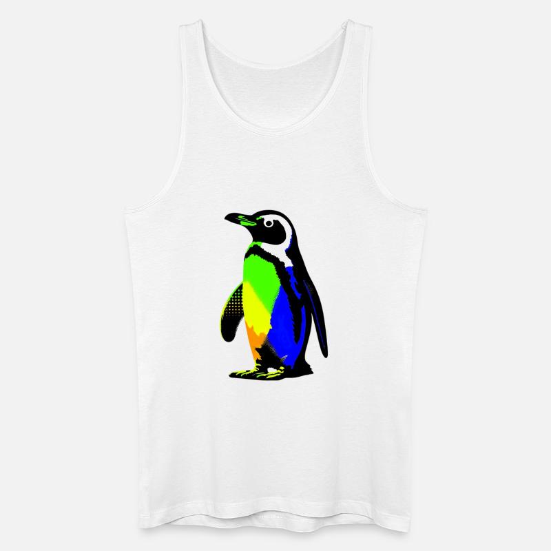 Pinguin - Männer Bio Tank Top - Weiß