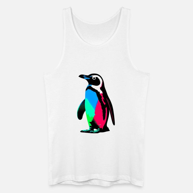 Pinguin - Männer Bio Tank Top - Weiß