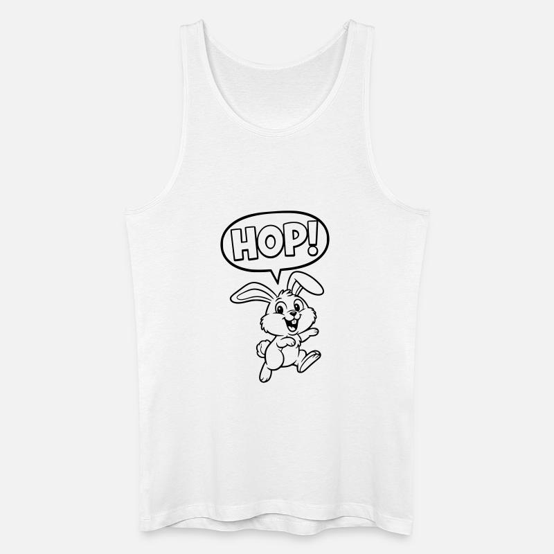 HOP! Bunny Jumping Outline Comic - Men’s Organic Tank Top - white