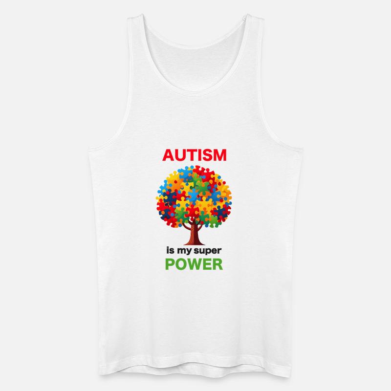 Autismus Power Baum Puzzle - Männer Bio Tank Top - Weiß