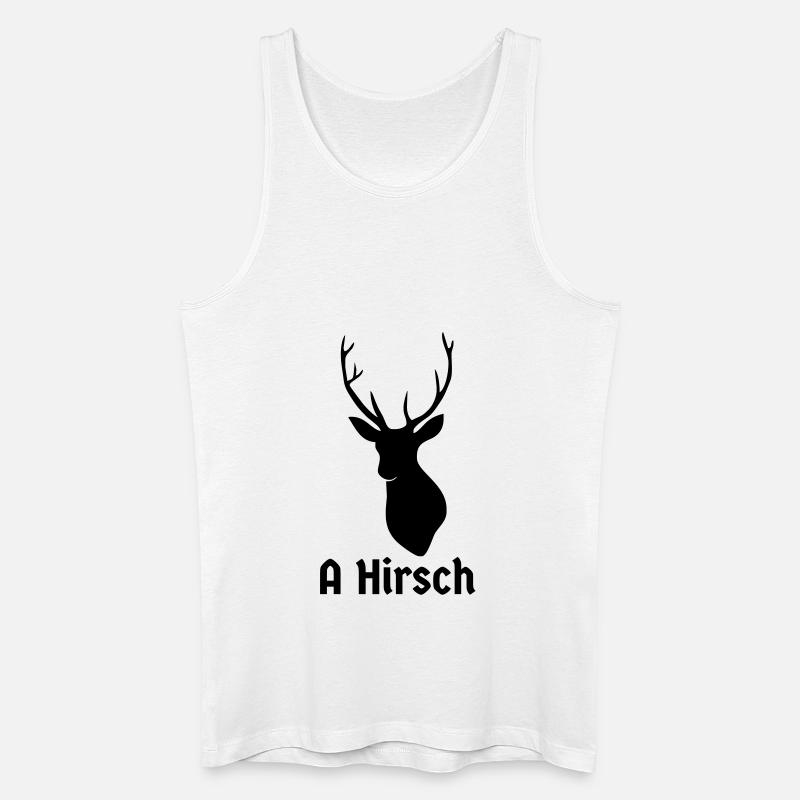 A Hirsch - Männer Bio Tank Top - Weiß