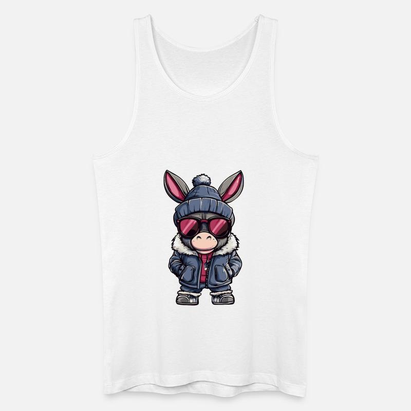 Esel Winter - Männer Bio Tank Top - Weiß