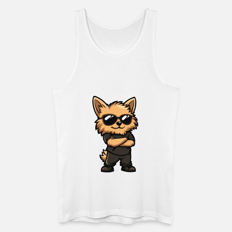 Zwergspitz Hund Comic - Männer Bio Tank Top - Weiß