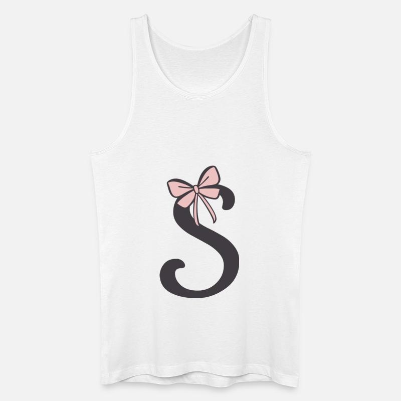 Anfangsbuchstabe S Schleifchen - Männer Bio Tank Top - Weiß