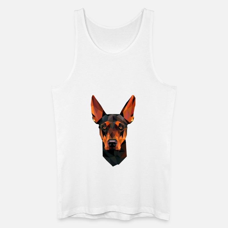Hund Dobermann Polygon - Männer Bio Tank Top - Weiß