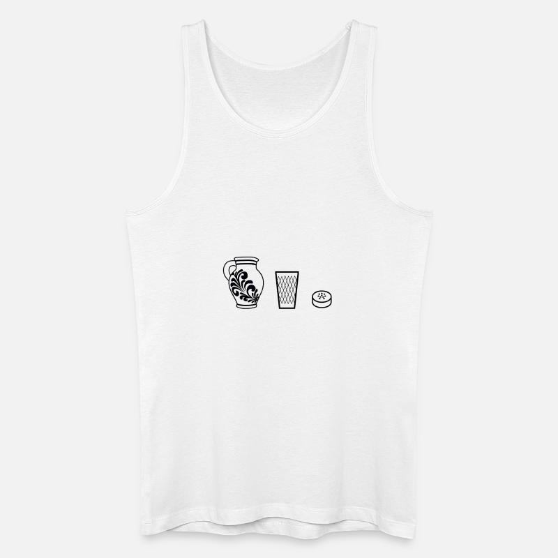 Bembel Geripptes Handkäs - Männer Bio Tank Top - Weiß