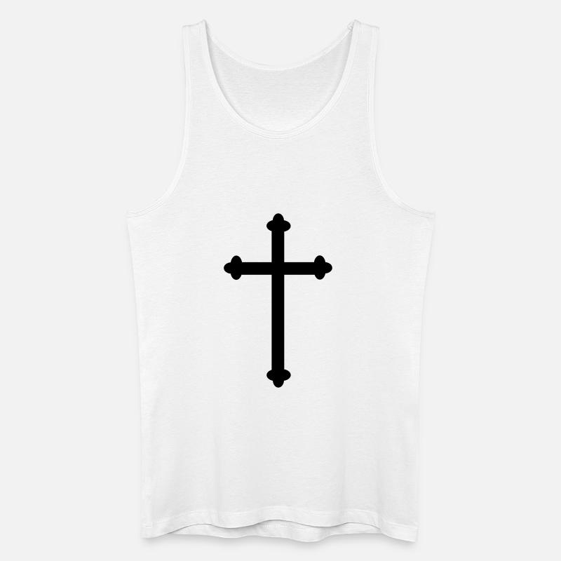 Kreuz als Schattenbild - Männer Bio Tank Top - Weiß