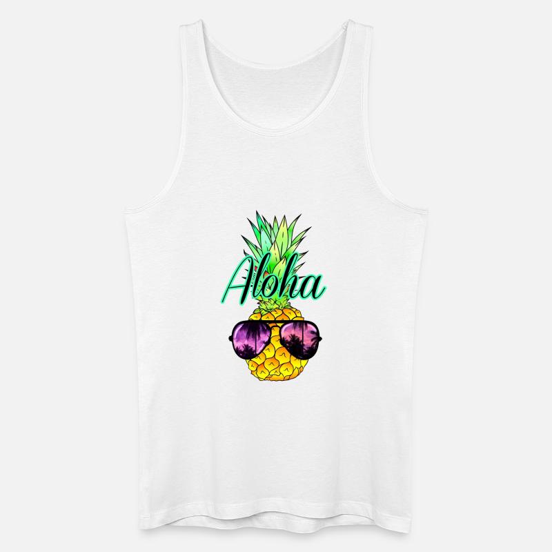 Ananas Aloha - Männer Bio Tank Top - Weiß