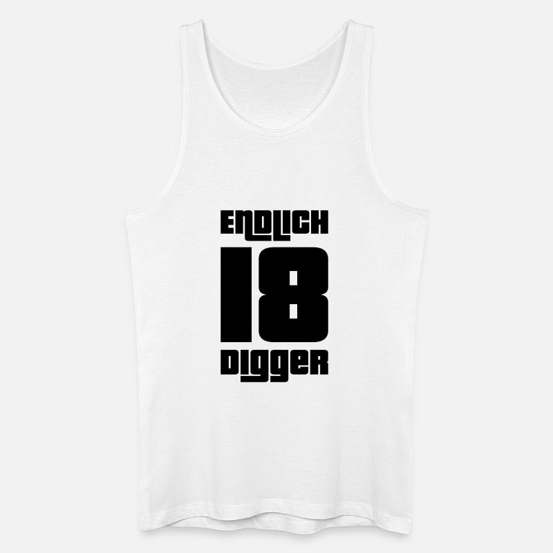 Endlich 18 Digger - Männer Bio Tank Top - Weiß