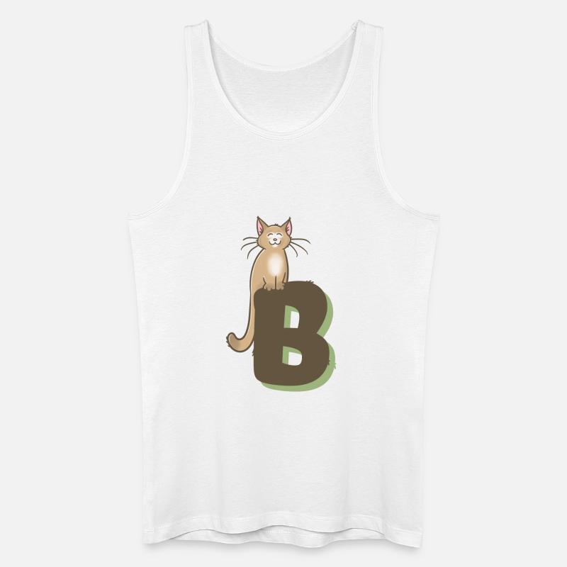 Katze Buchstabe B - Männer Bio Tank Top - Weiß
