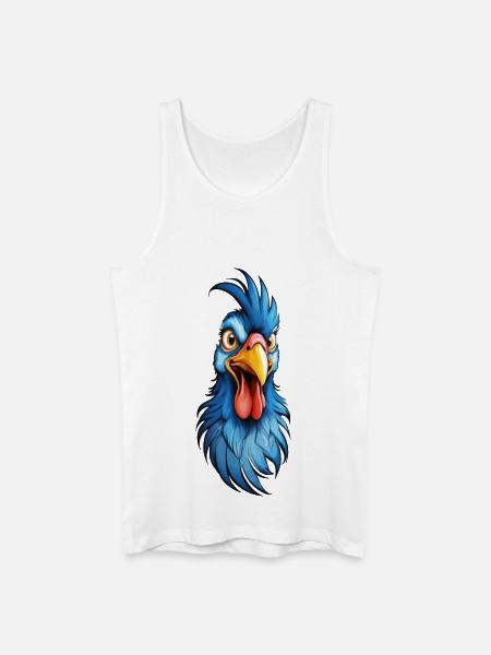 A blue-feathered rooster - Men’s Organic Tank Top - white
