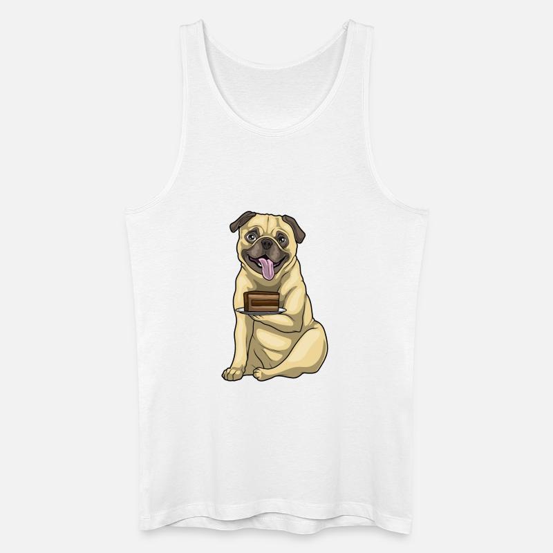 Mops Kuchen - Männer Bio Tank Top - Weiß