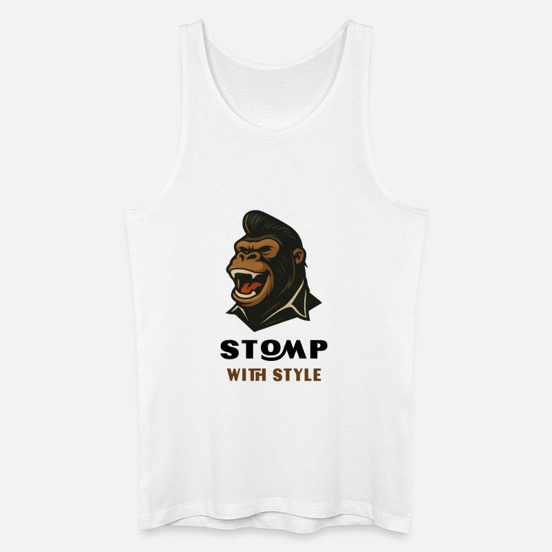 Stomp with Style – Gorilla Edition - Männer Bio Tank Top - Weiß