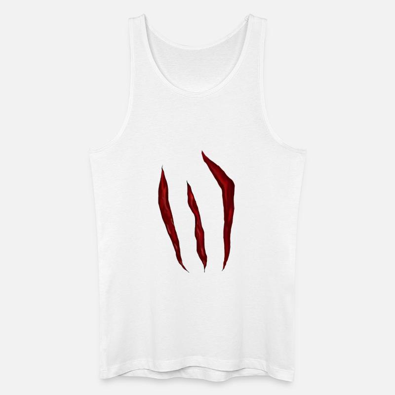Blood-red scratch marks - Men’s Organic Tank Top - white