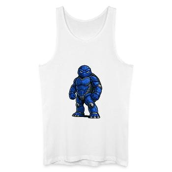 Guerrier Tortue Futuriste en Armure - Débardeur bio Homme - blanc - Devant