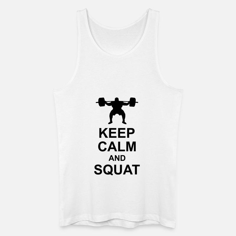 Keep Calm and Squat - Männer Bio Tank Top - Weiß