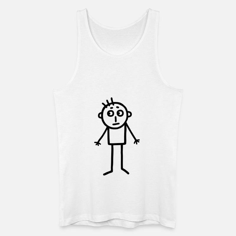 Strichmännchen -Kinderzeichnung - Männer Bio Tank Top - Weiß