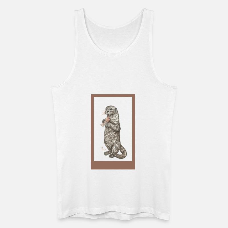 240623 Otter 4 - Männer Bio Tank Top - Weiß