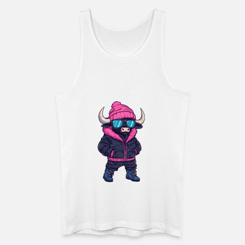 Stier Cool Comic - Männer Bio Tank Top - Weiß