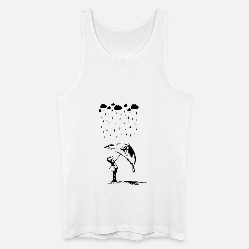 junge im regen - Männer Bio Tank Top - Weiß