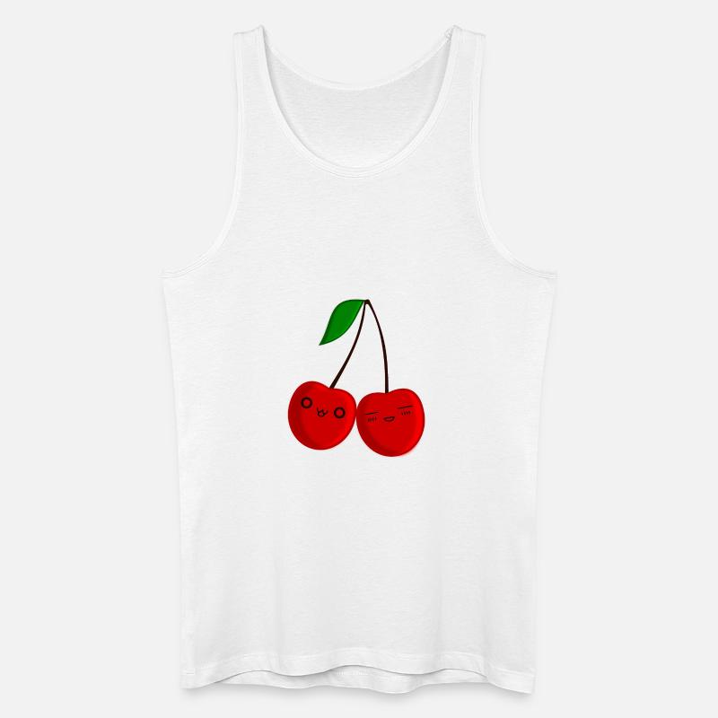 Chibi Kirsche - Männer Bio Tank Top - Weiß