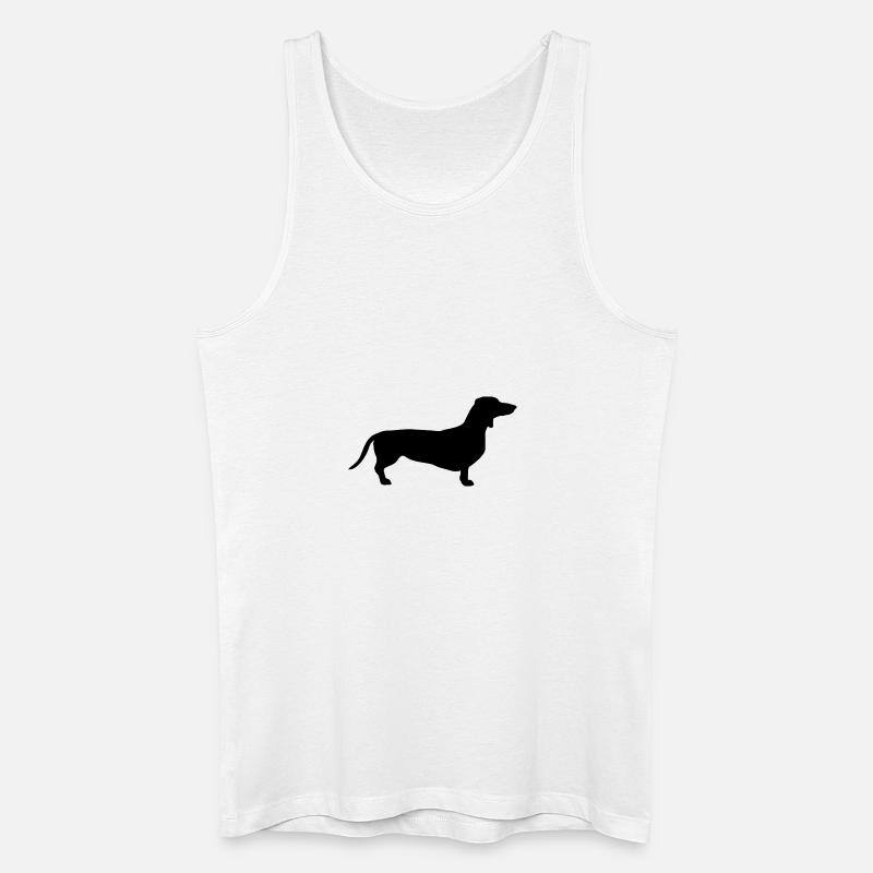 Dackel schwarz - Männer Bio Tank Top - Weiß
