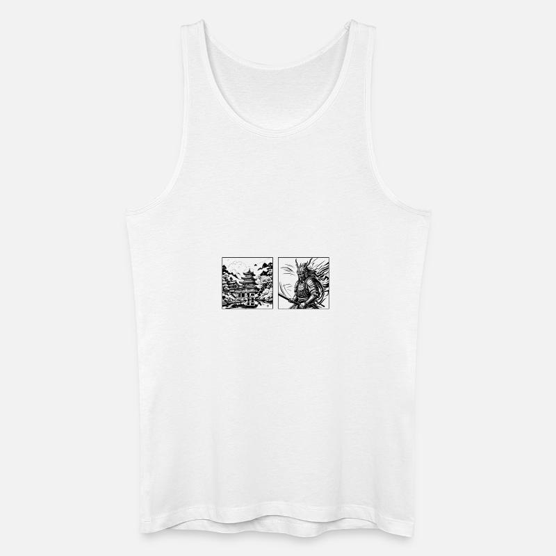 Tempel der Samurai - Männer Bio Tank Top - Weiß