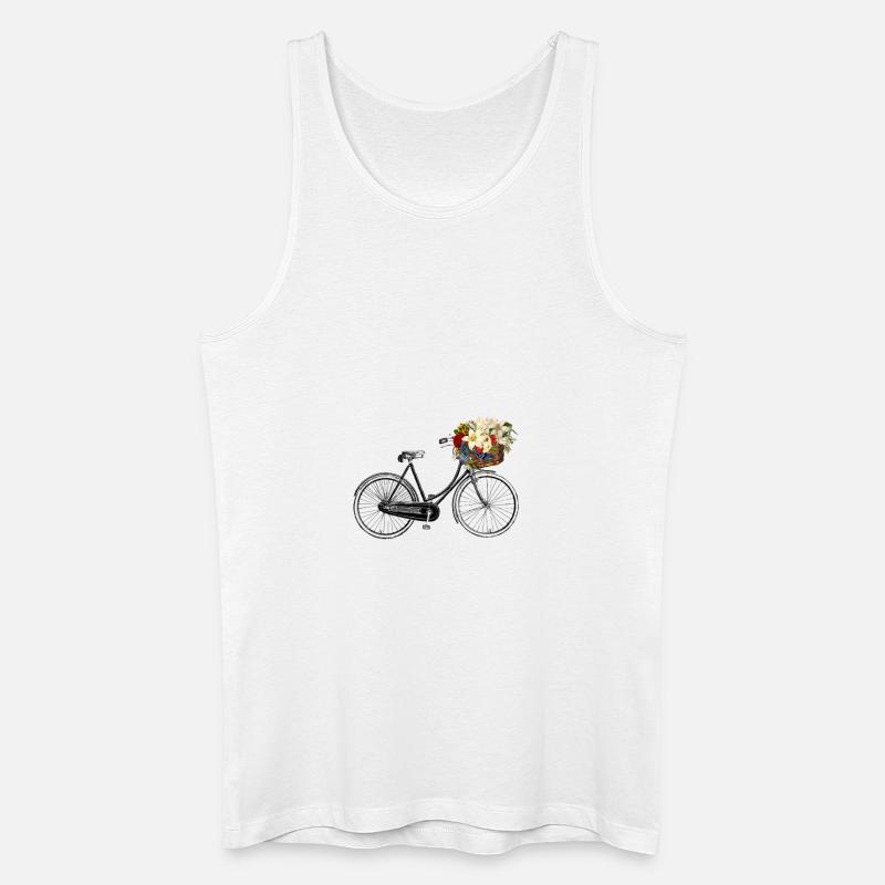 Fahrrad mit Blumen - Männer Bio Tank Top - Weiß