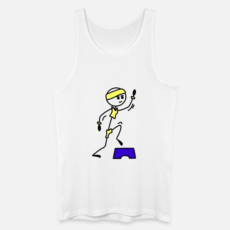 Schritte oder Aerobic Mädchen Trainingsübung - Männer Bio Tank Top - Weiß