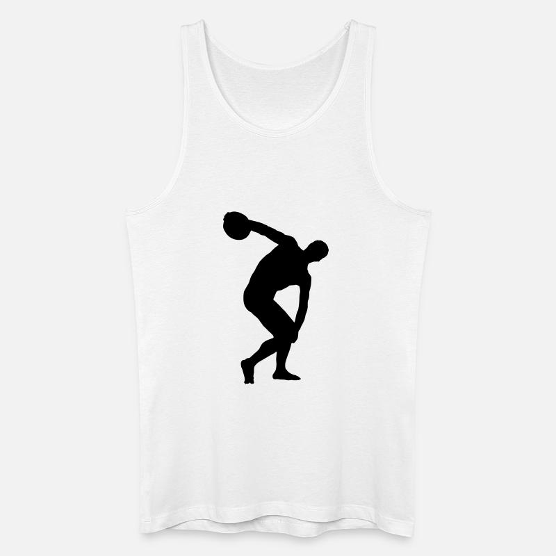 Diskuswerfen - Männer Bio Tank Top - Weiß