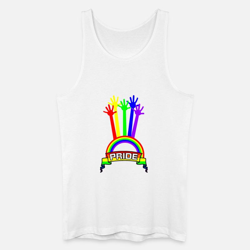 Pride Hände Regenbogen - Männer Bio Tank Top - Weiß