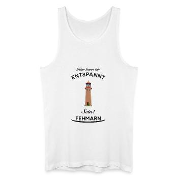 Urlaub und Entspannung auf Fehmarn, Zeichnung - Männer Bio Tank Top - Weiß - Vorne