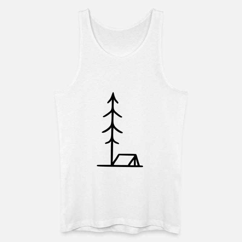 Camping - Zelt - Männer Bio Tank Top - Weiß