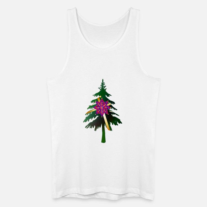 Christbaum oder Weihnachtsbaum & Geschenkschleife - Männer Bio Tank Top - Weiß